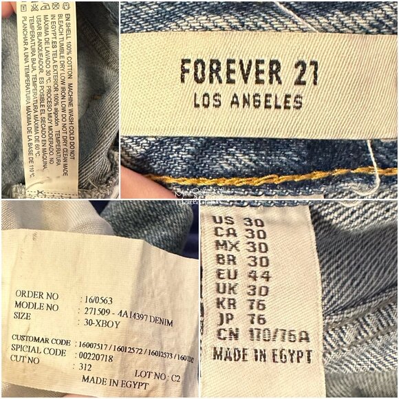 Forever 21 Ripped Distressed Straight Leg Cropped Boyfriend Jeans Size 30 - Picture 5 of 5